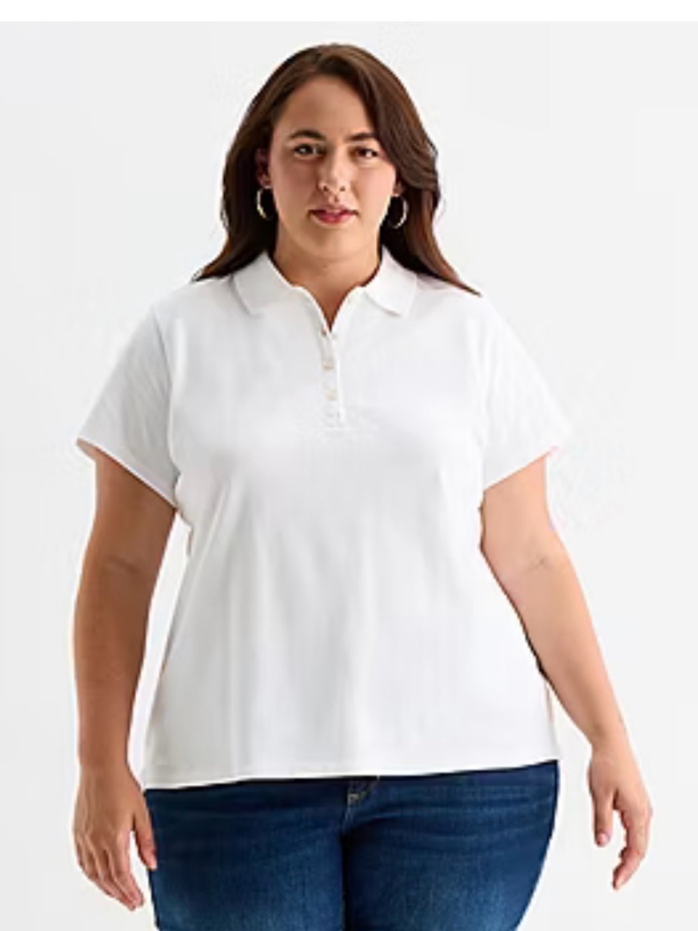 St. John's Bay White Classic Polo - 2X